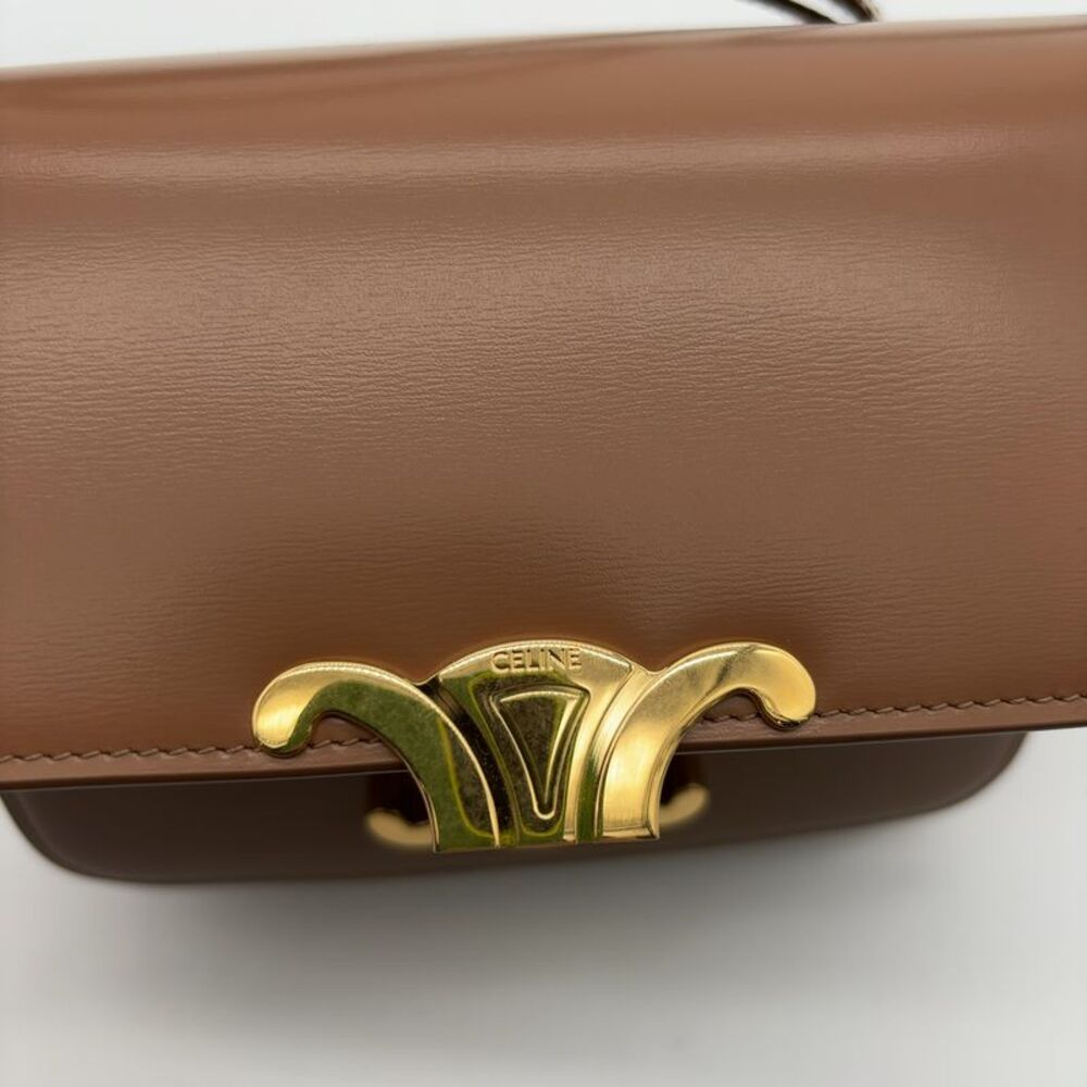 Celine Bronze Calfskin Teen Triomphe Bag - Picture 5 of 8